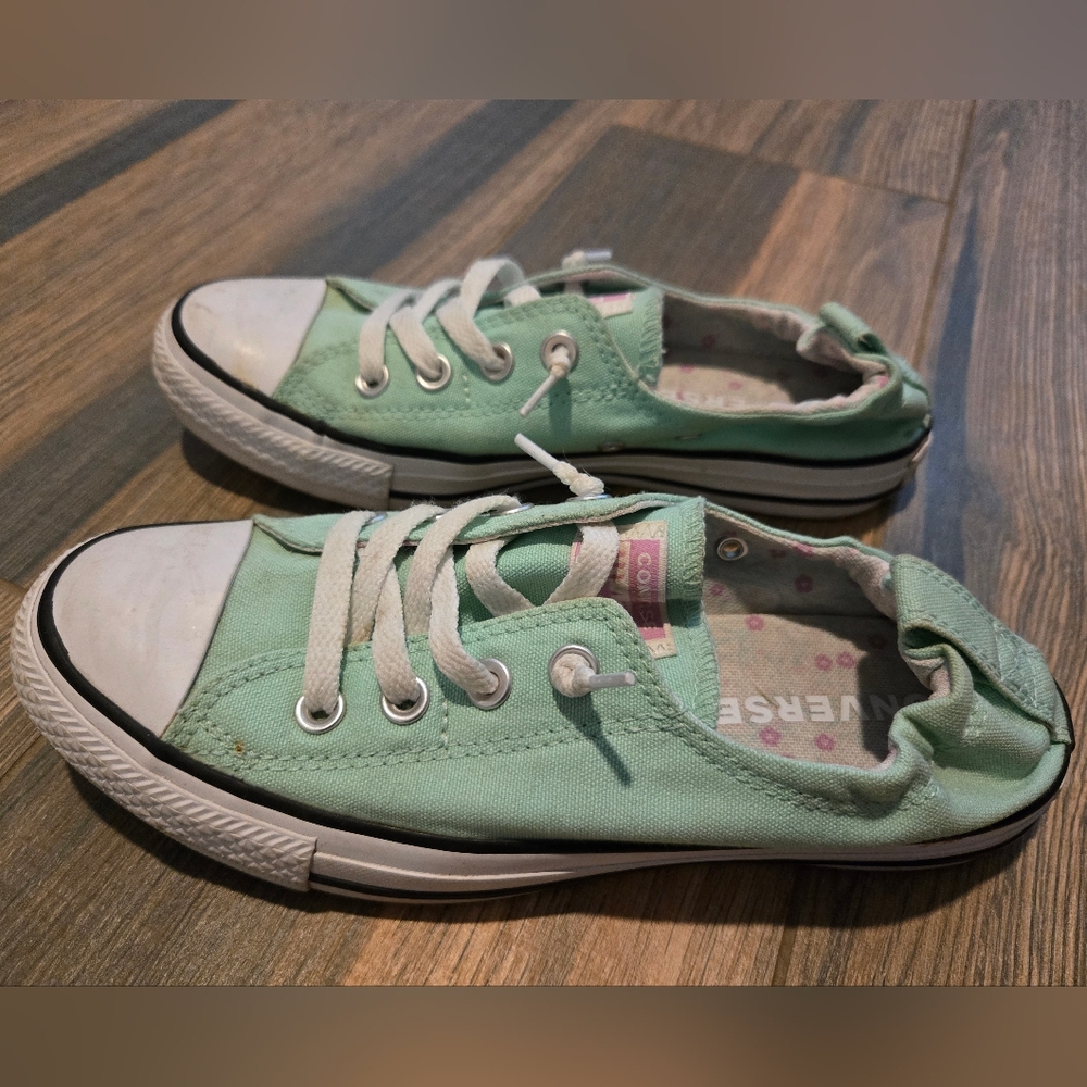 Converse Slip-on Seafoam Green Canvas Sneakers Women's Size 8